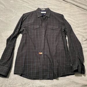 Calvin Klein Men's Dark Gray Checkered Shirt